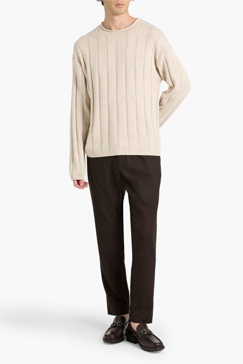 ALEX MILL James ribbed cotton and linen-blend sweater