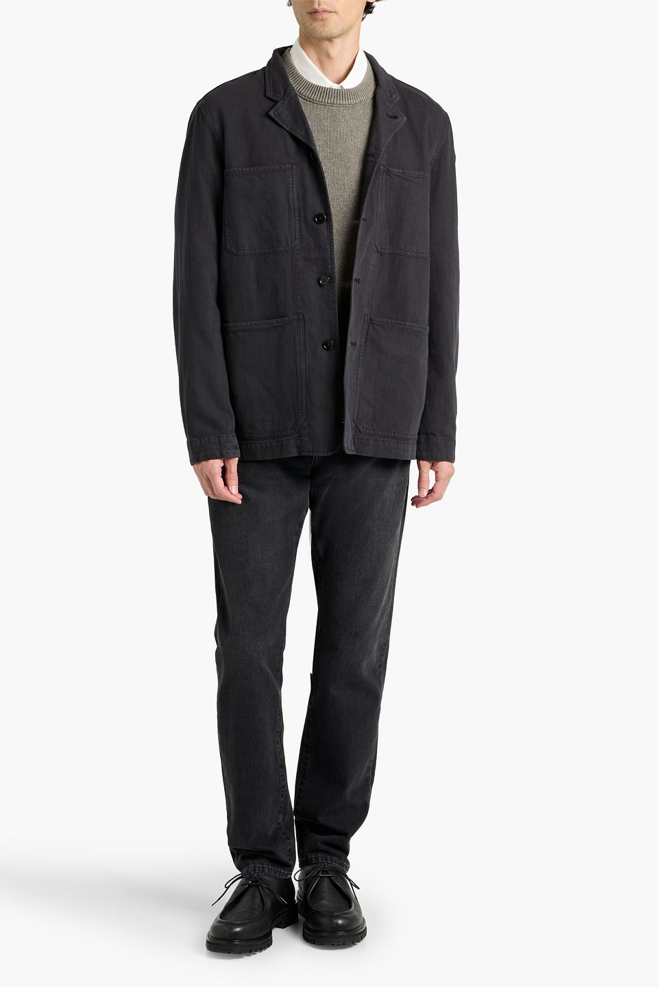 Alex Mill Arthur Cotton, Linen And Lyocell-blend Twill Jacket In Black