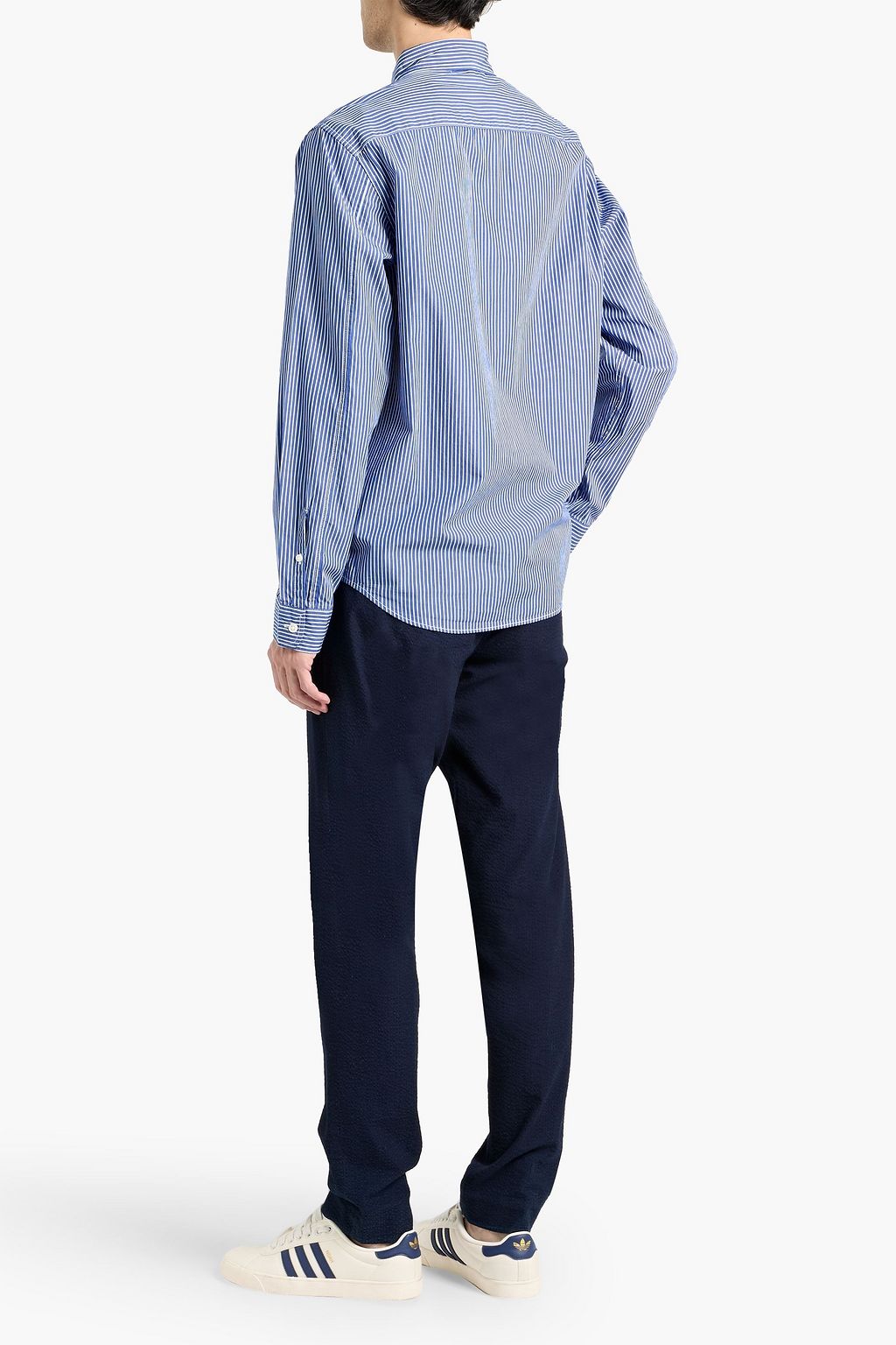 ALEX MILL Mill striped cotton-poplin shirt