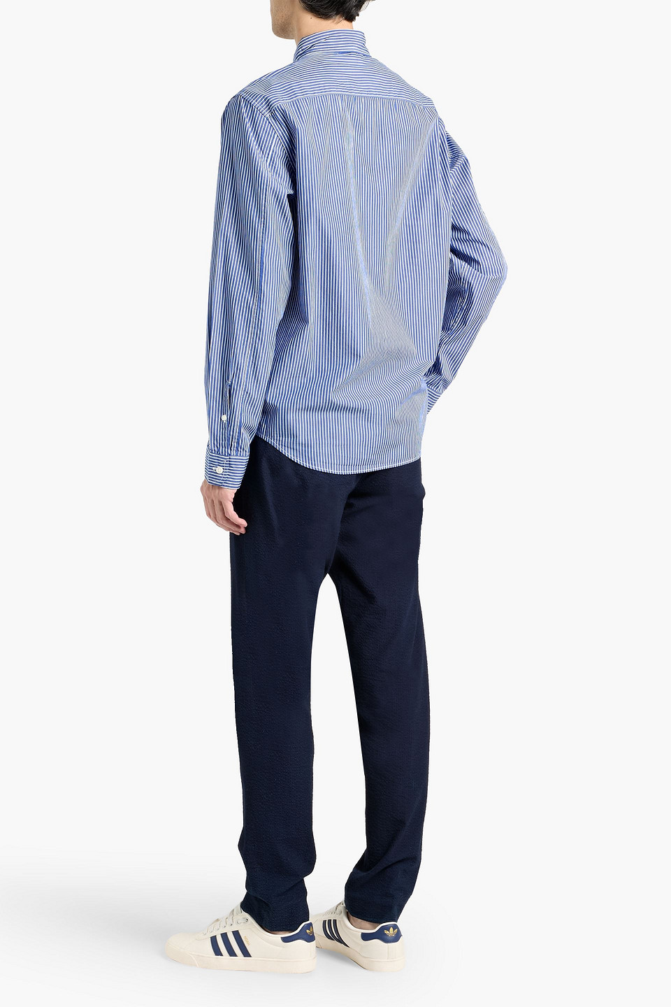 Alex Mill Mill Striped Cotton-poplin Shirt In Blue