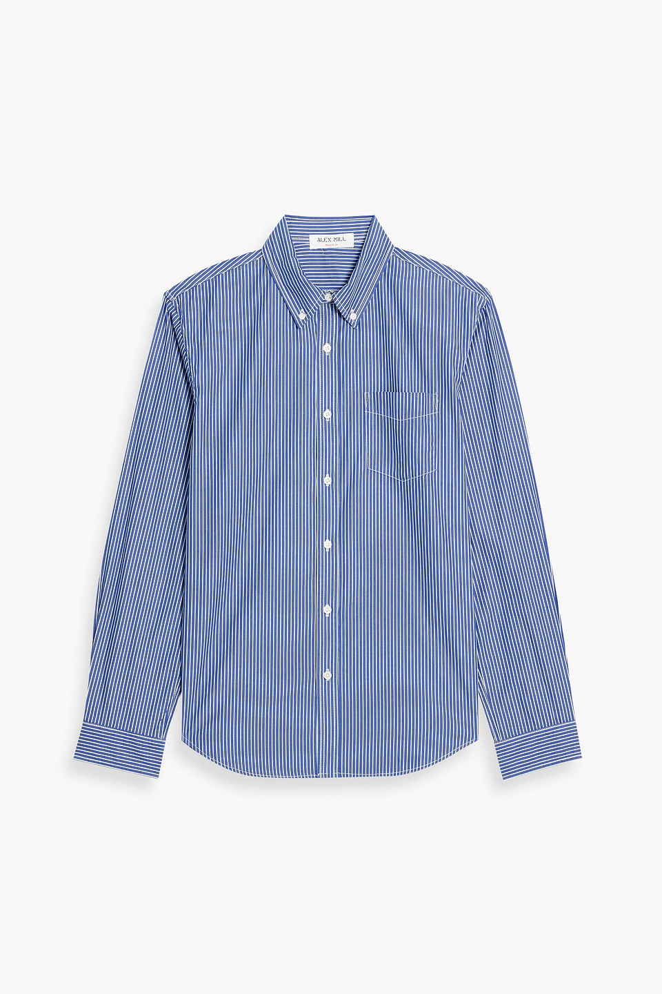 Alex Mill Mill Striped Cotton-poplin Shirt In Blue