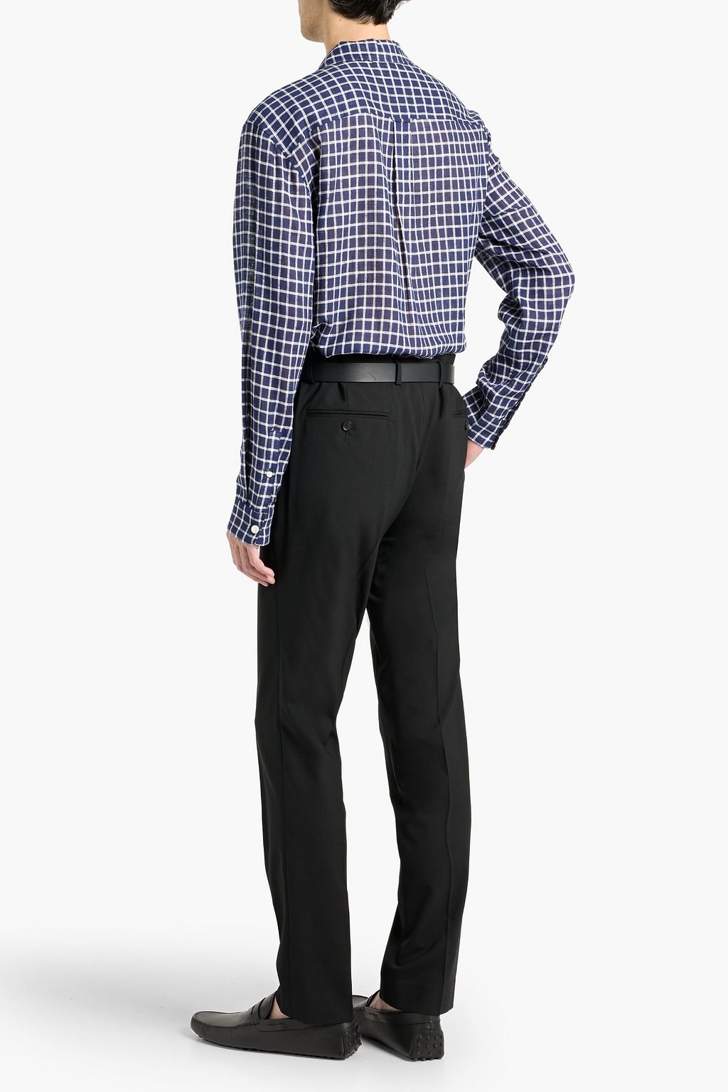 ALEX MILL Mason checked linen and cotton-blend shirt