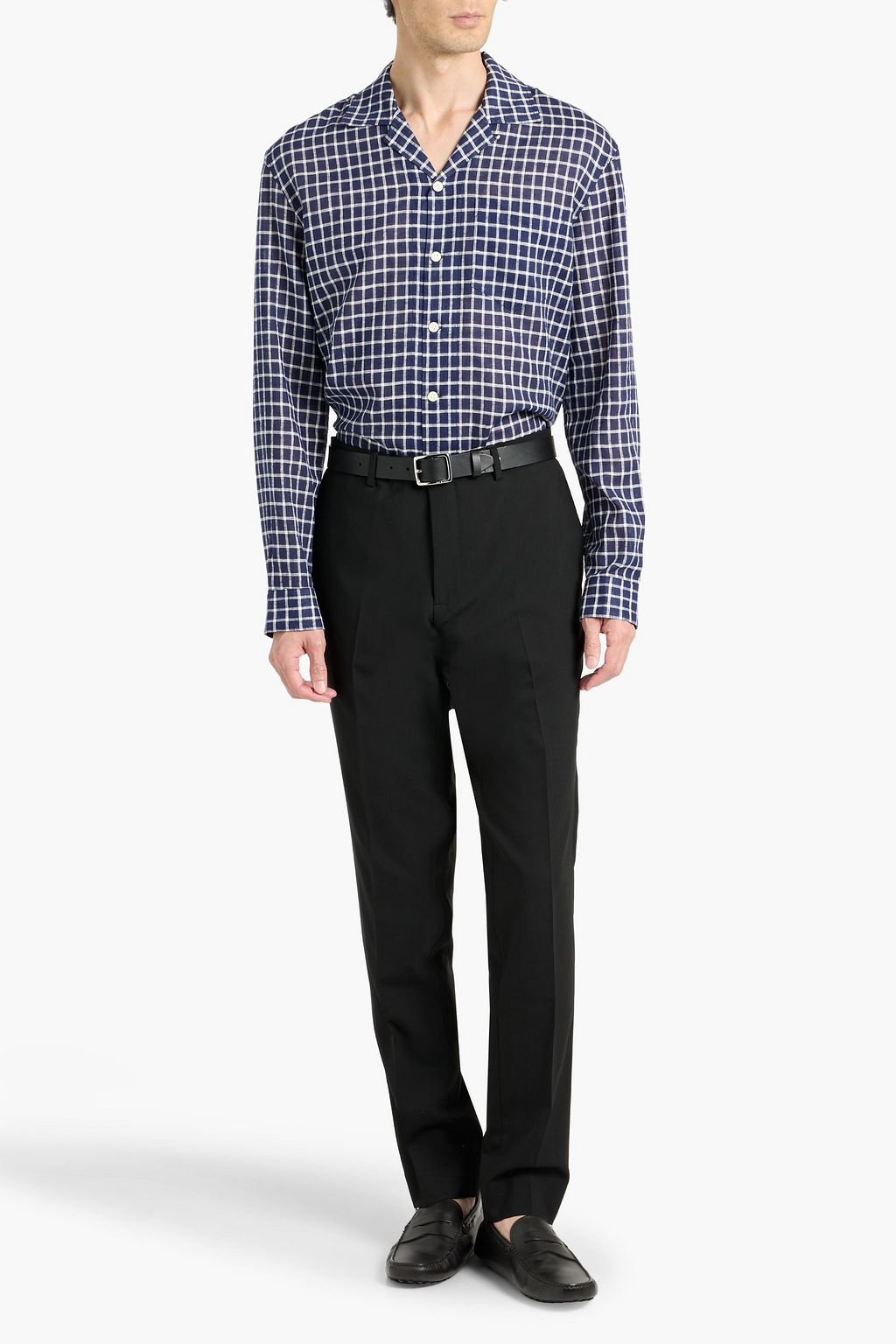 ALEX MILL Mason checked linen and cotton-blend shirt
