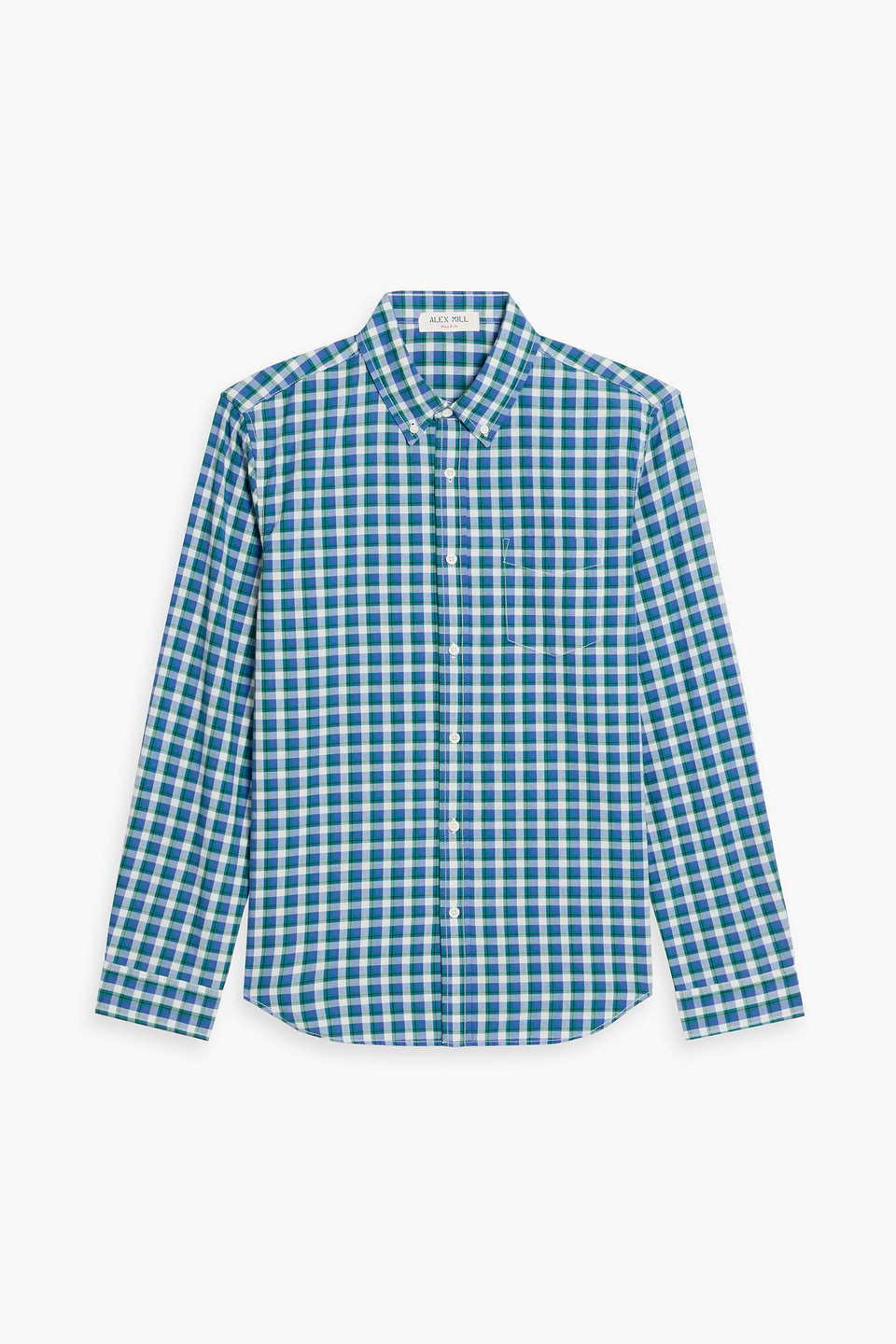 Alex Mill Mill Checked Cotton-poplin Shirt In Blue