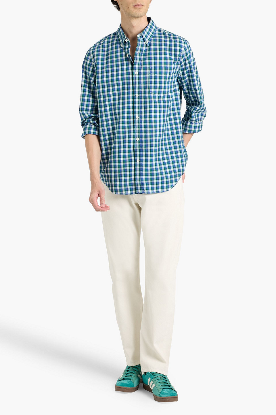 Alex Mill Mill Checked Cotton-poplin Shirt In Blue