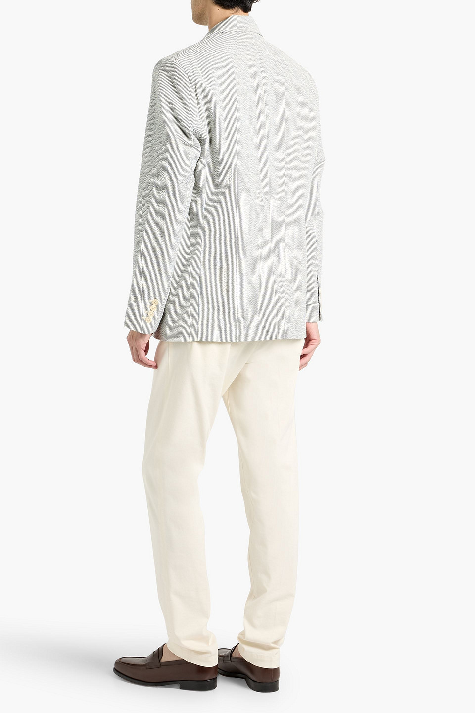 Alex Mill Cooper Striped Cotton-seersucker Blazer In Blue