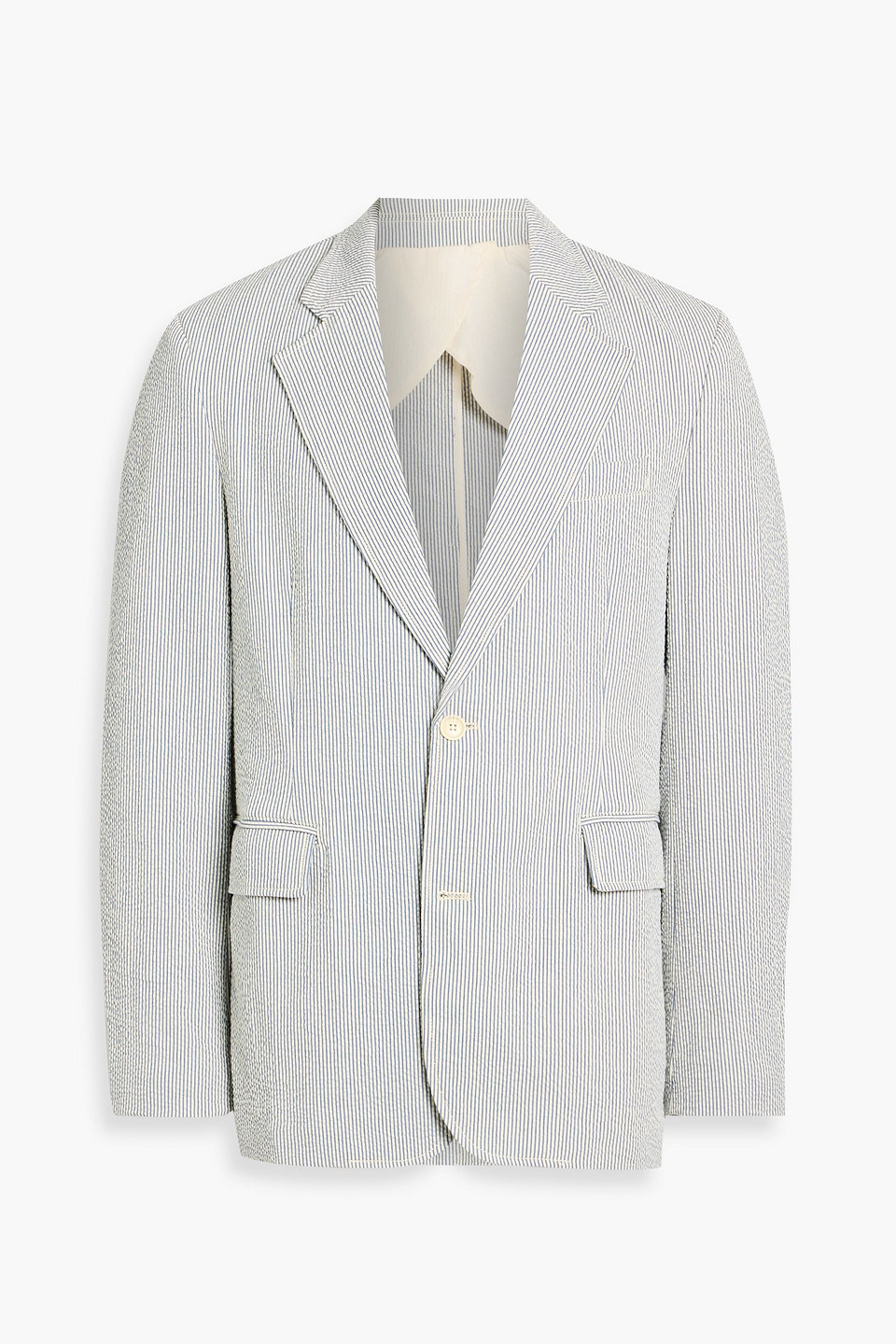 Alex Mill Cooper Striped Cotton-seersucker Blazer In Blue