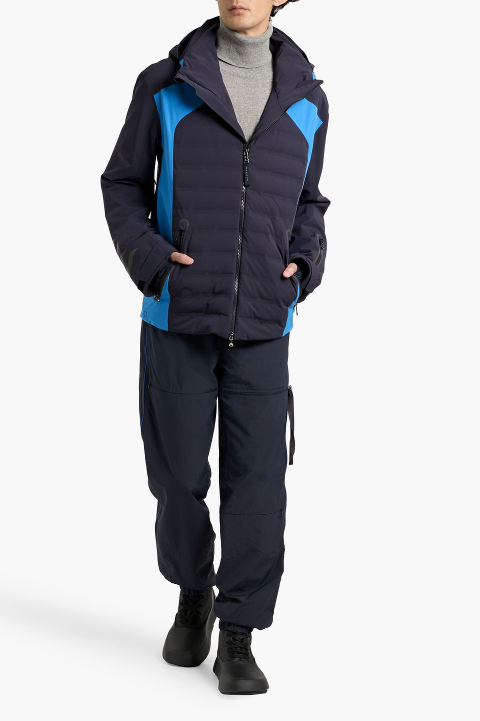 Bogner Jorik Two-tone Quilted Down Ski Jacket In Blue