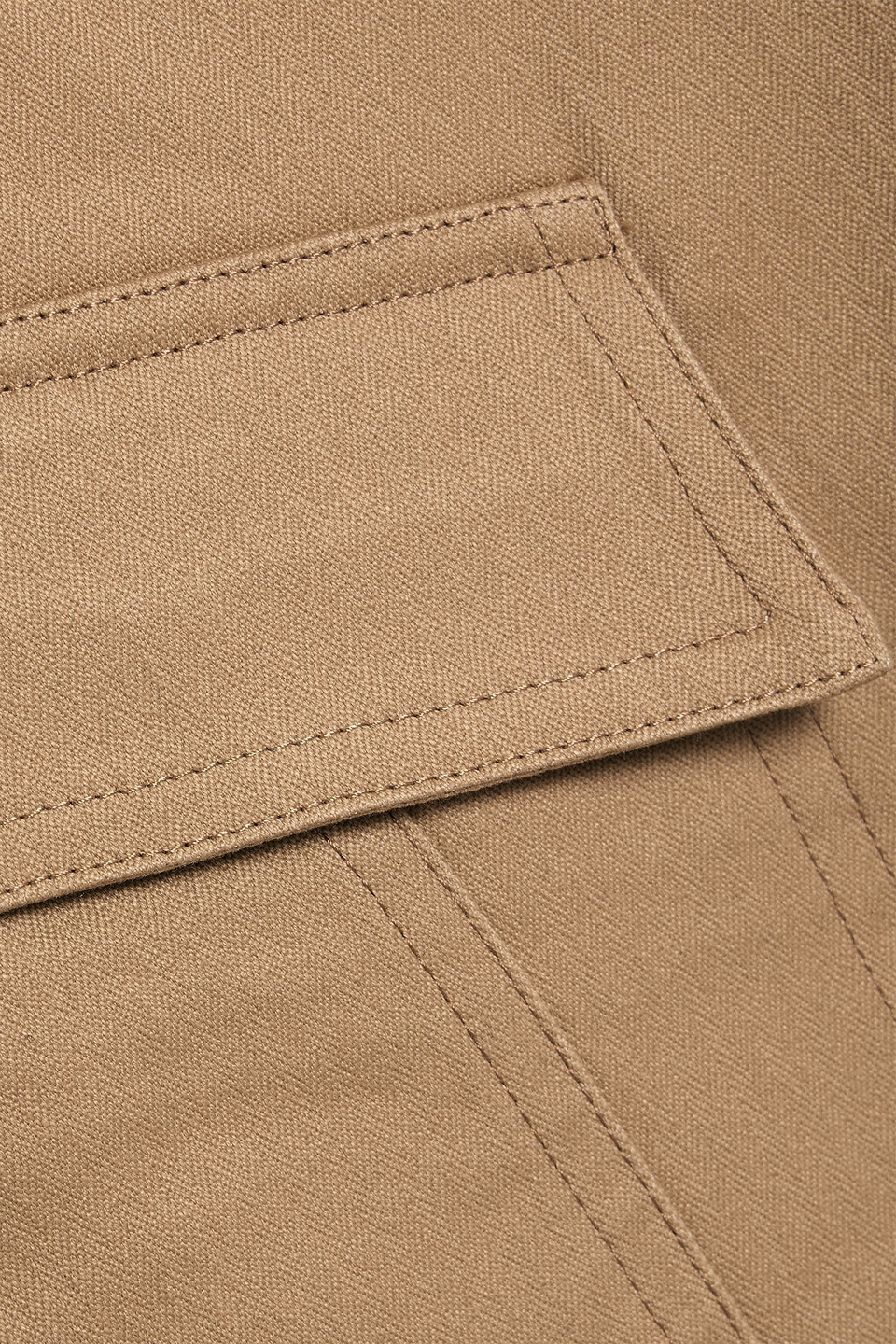 Ganni Herringbone Cotton-blend Wide-leg Pants In Nude