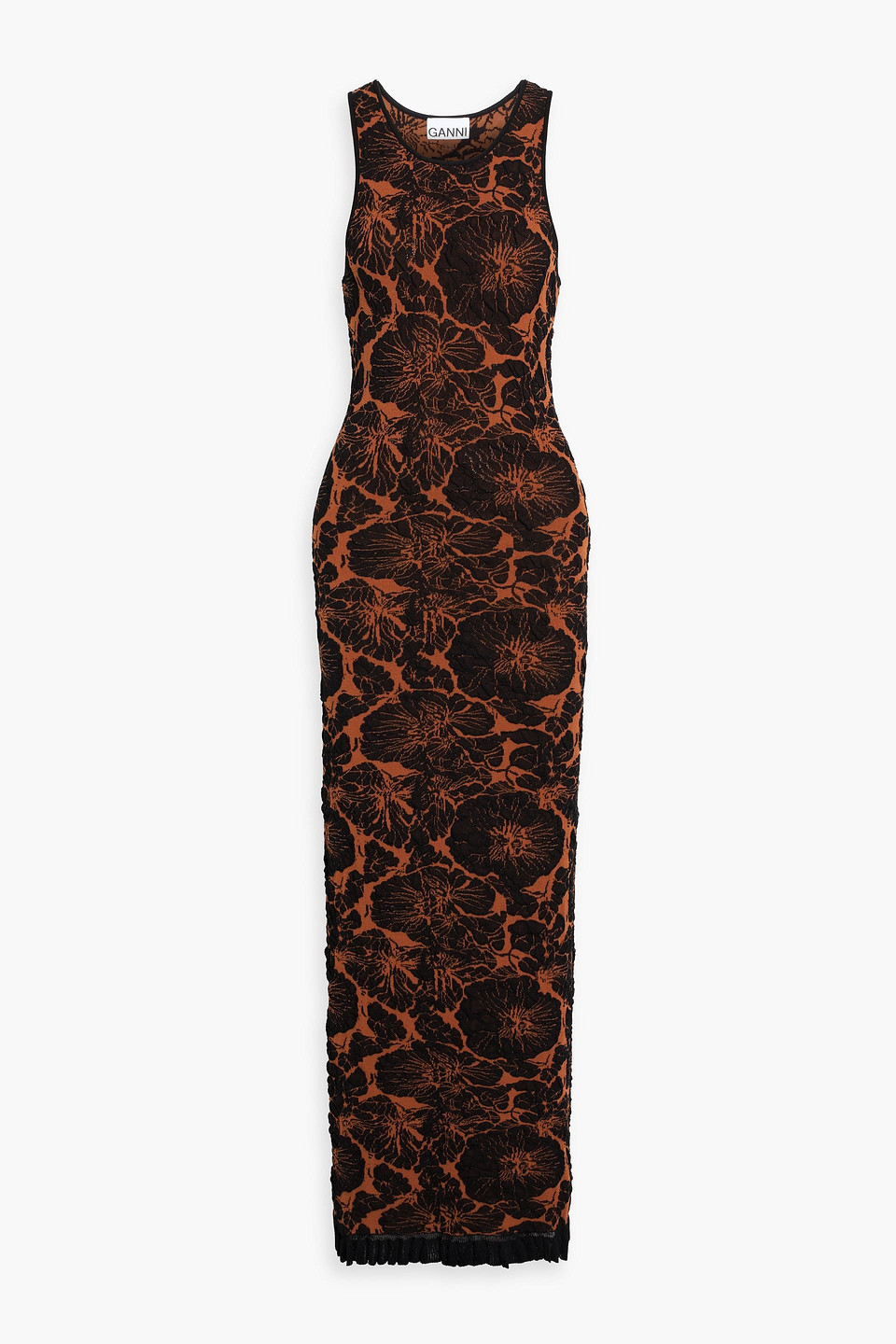 Ganni Jacquard-knit Maxi Dress In Multi
