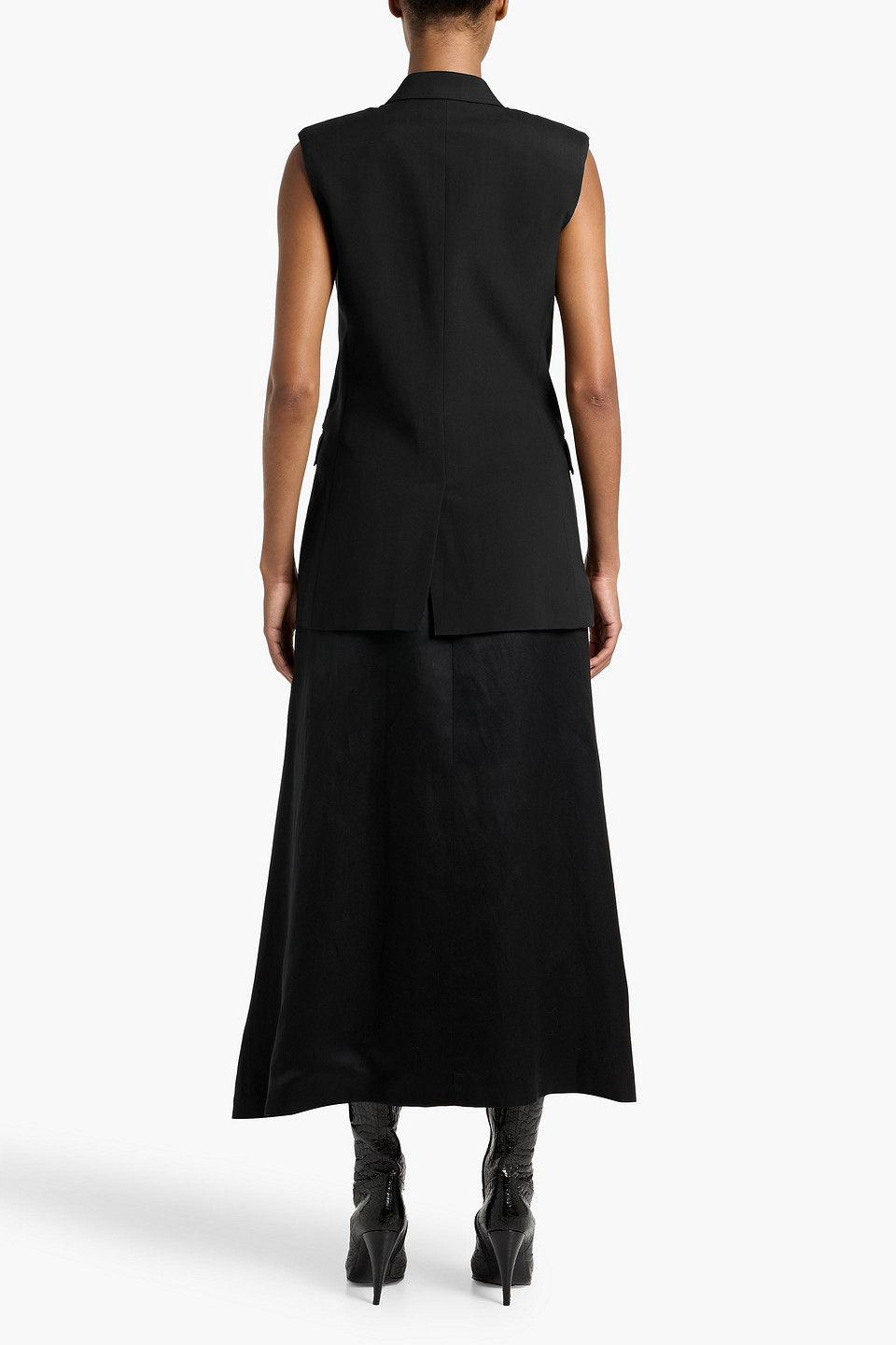 Gabriela Hearst Mayte Double-breasted Silk And Wool-blend Vest In Black