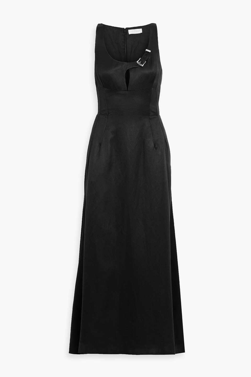 Gabriela Hearst Sven Silk And Linen-blend Twill Maxi Dress In Black