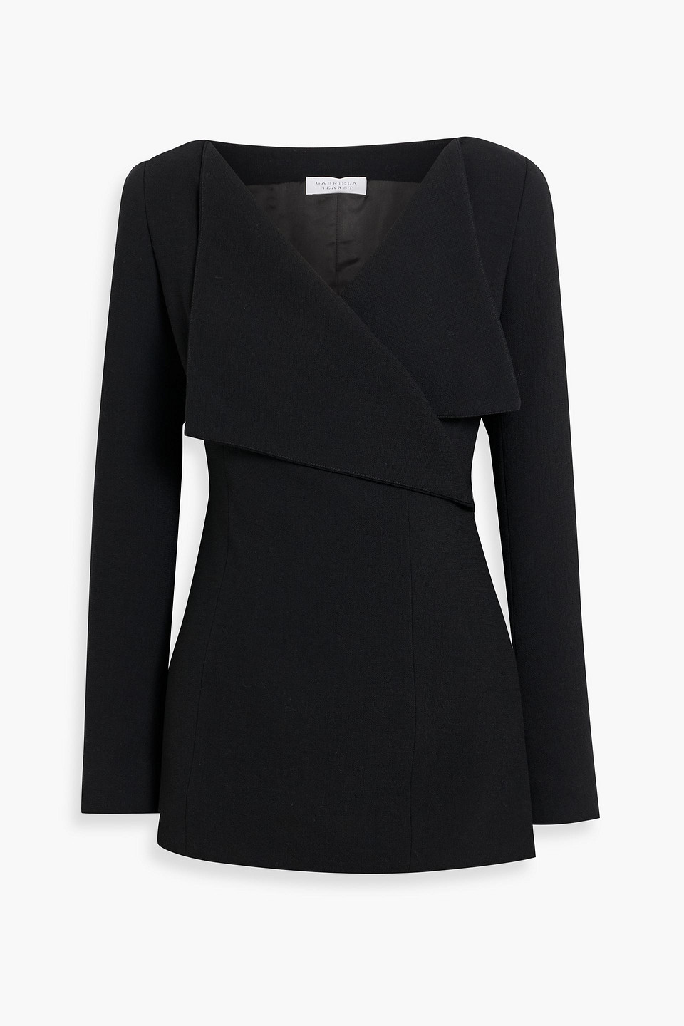 Gabriela Hearst Keir Wool-crepe Wrap Jacket In Black