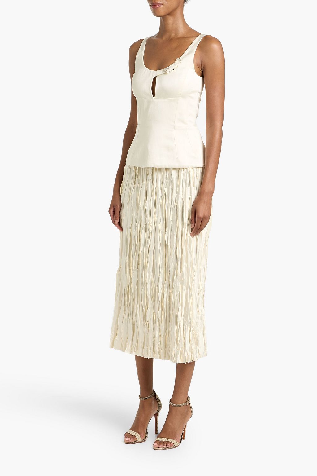 GABRIELA HEARST Avalon silk and linen-blend satin top