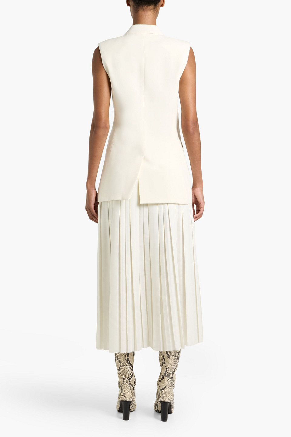 Gabriela Hearst Mayte Double-breasted Silk And Wool-blend Vest In White