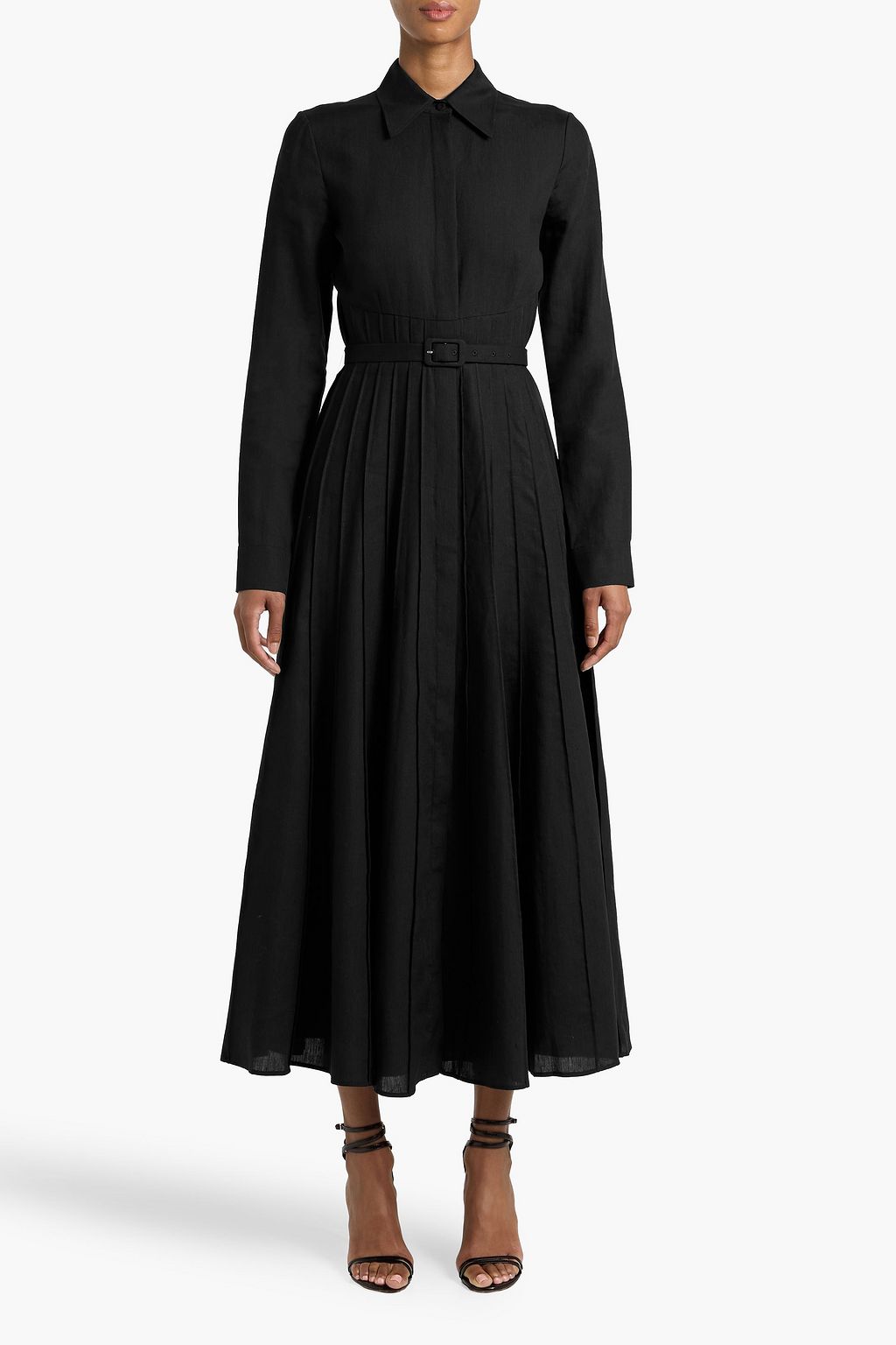 GABRIELA HEARST Dewi pintucked linen midi shirt dress