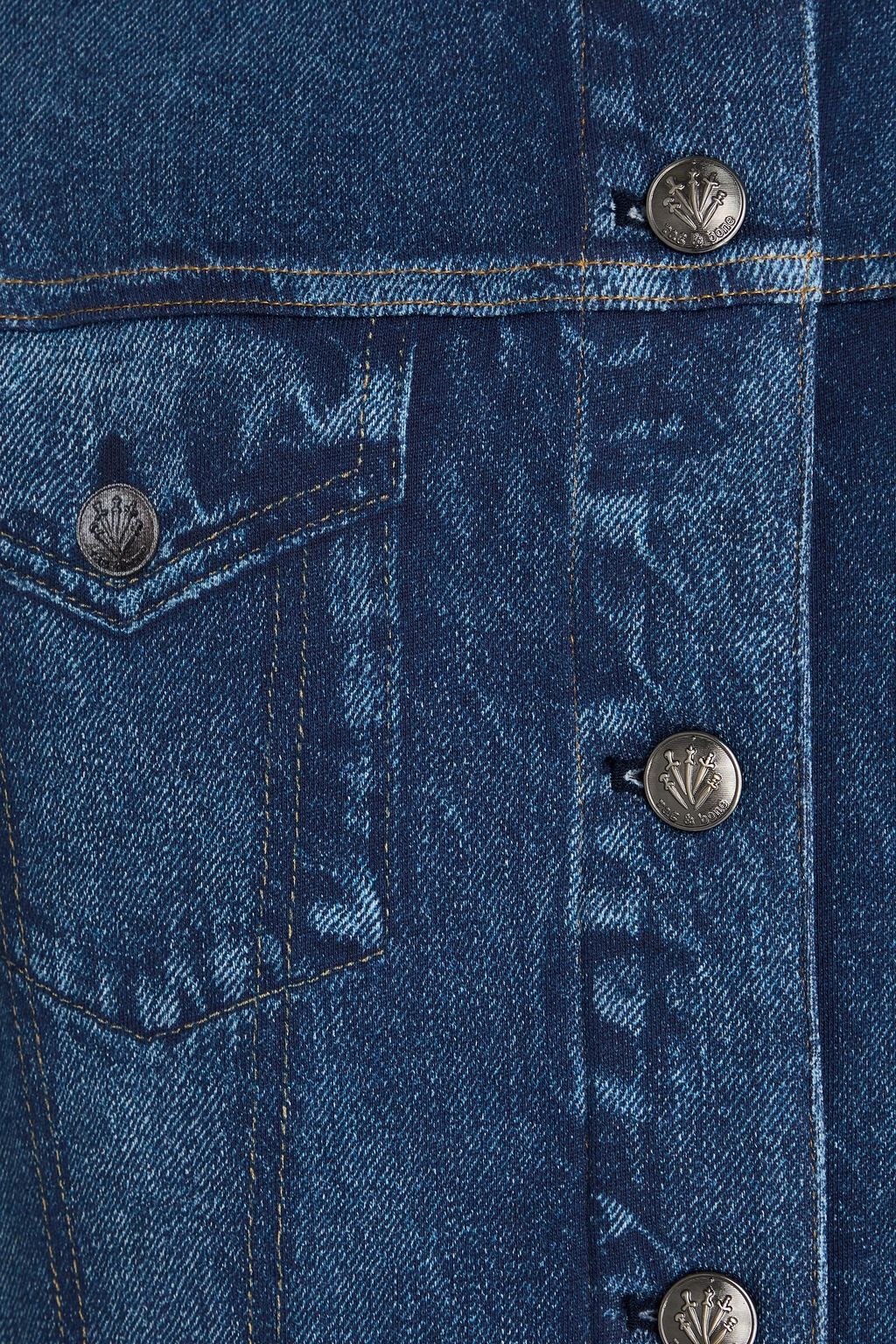 RAG & BONE Miramar denim effect-print cotton-fleece jacket