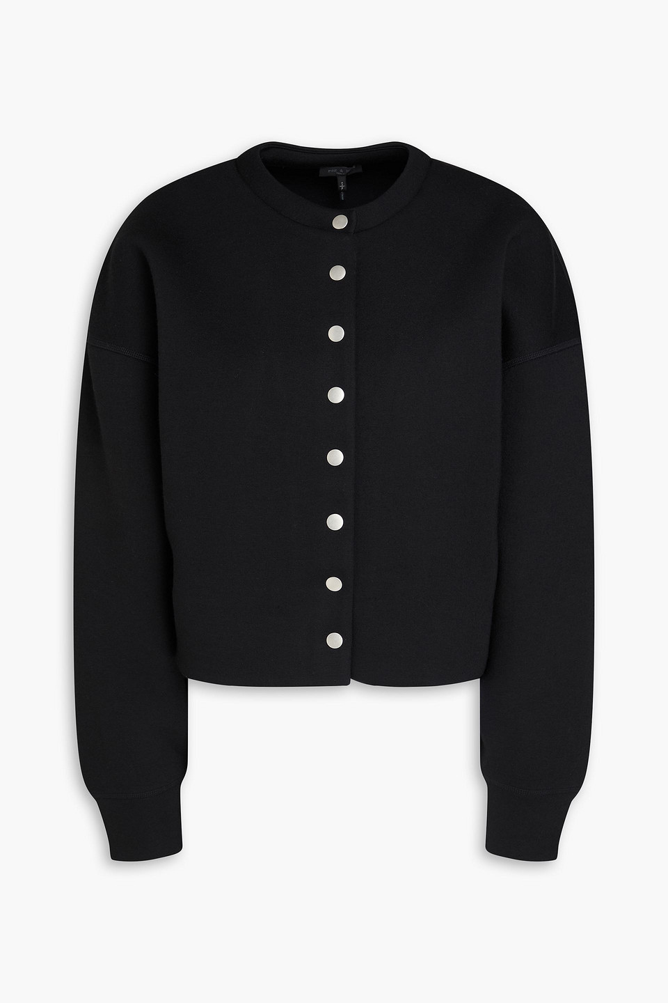 rag & bone - abby modal-blend scuba cardigan - black - l