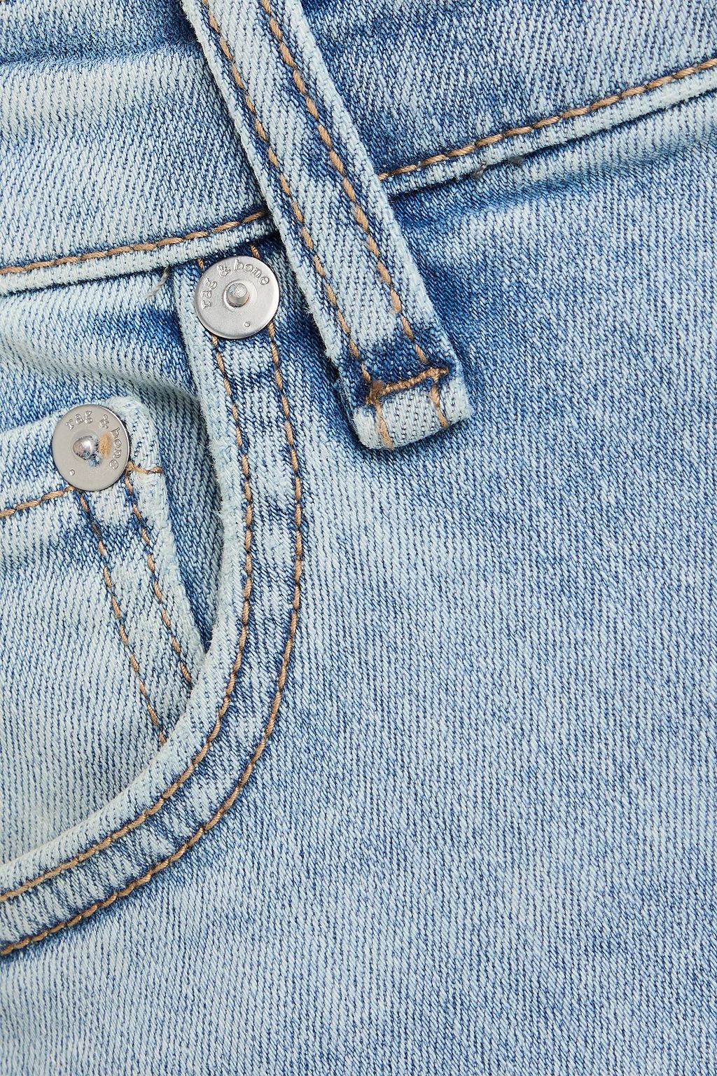 RAG & BONE بنطال جينز "داليا" بحواف واسعة وخصر متوسط الارتفاع