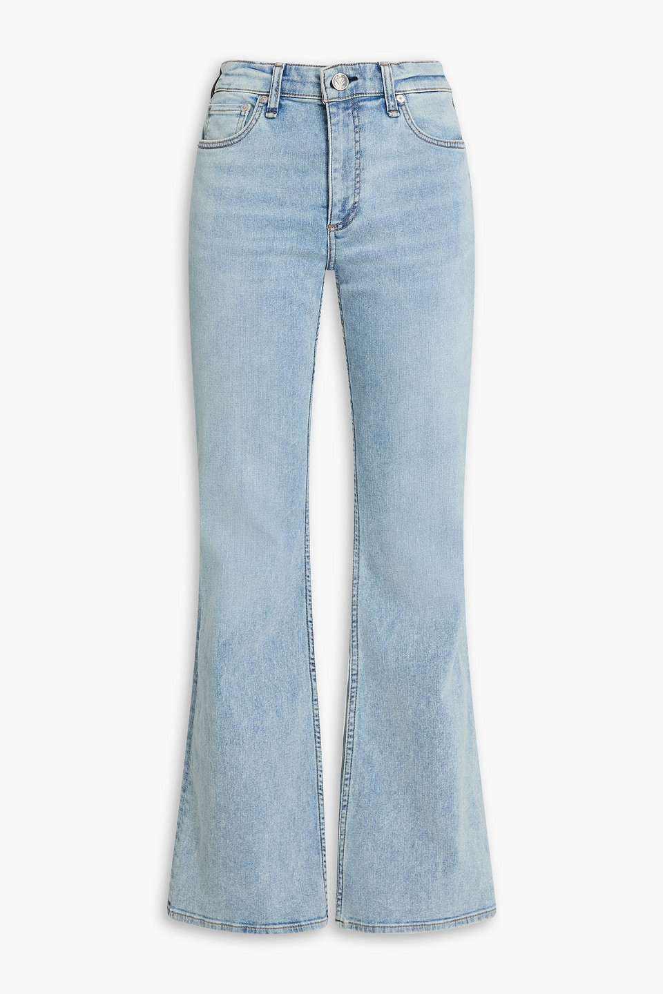 Rag & Bone Piper Mid-rise Light Wash Crop Bootcut Jean In Blue