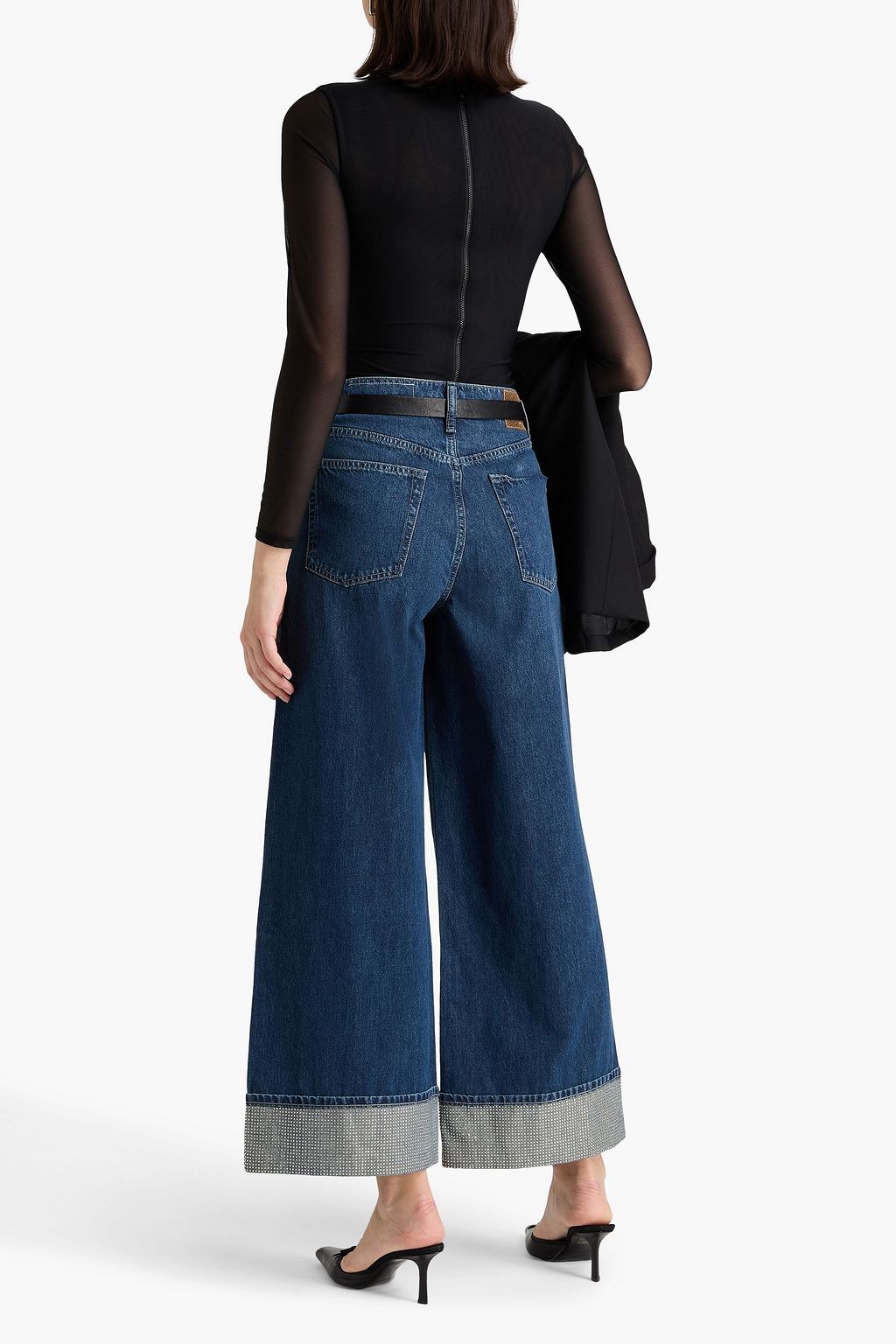 RAG & BONE Sofie crystal-embellished high-rise wide-leg jeans