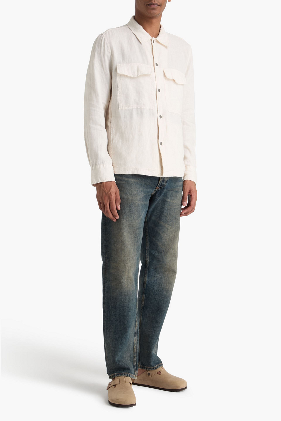  Rag & Bone - Angus Linen Overshirt - White - M 