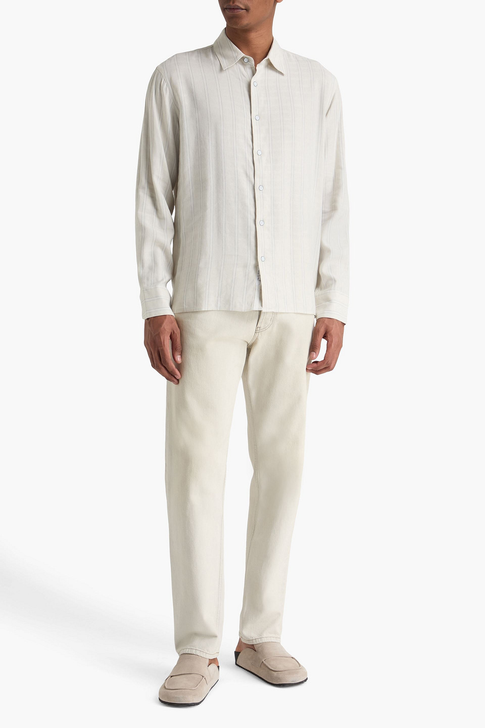 Rag & Bone - Hemd „dalton“ Aus Jacquard Mit Streifen - Weiß - Xs 