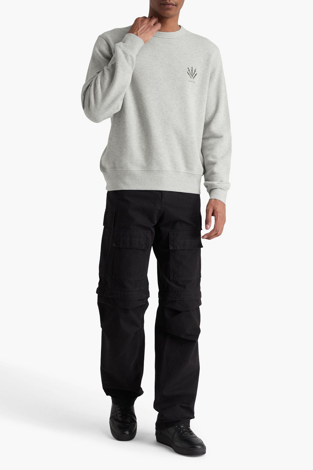 RAG & BONE Damon embroidered French cotton-terry sweatshirt
