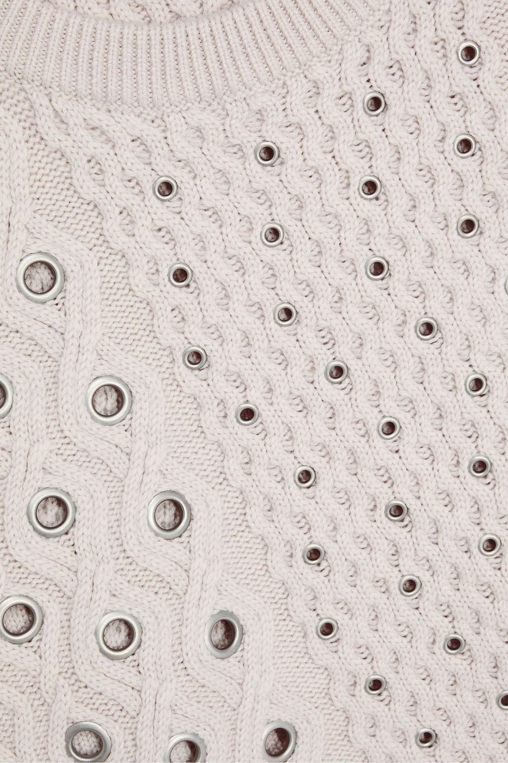 RAG & BONE Kat eyelet-embellished cable-knit merino wool sweater