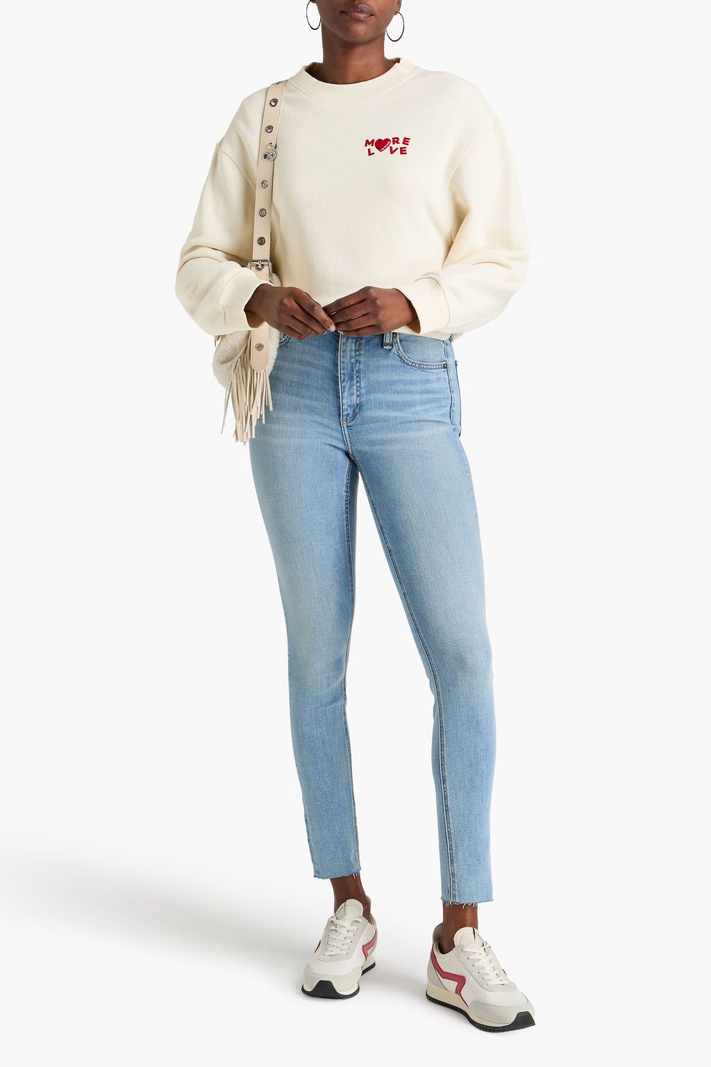 RAG & BONE フレンチコットン混テリー スウェットシャツ 刺繍入り