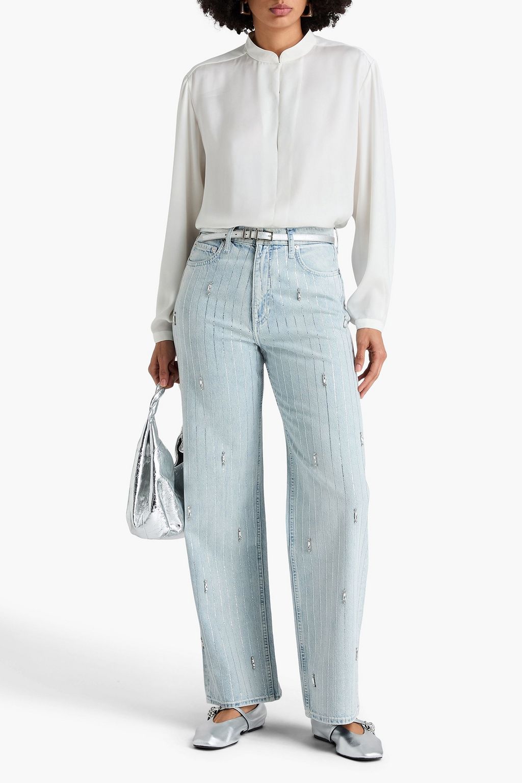 RAG & BONE Rosie satin-twill blouse