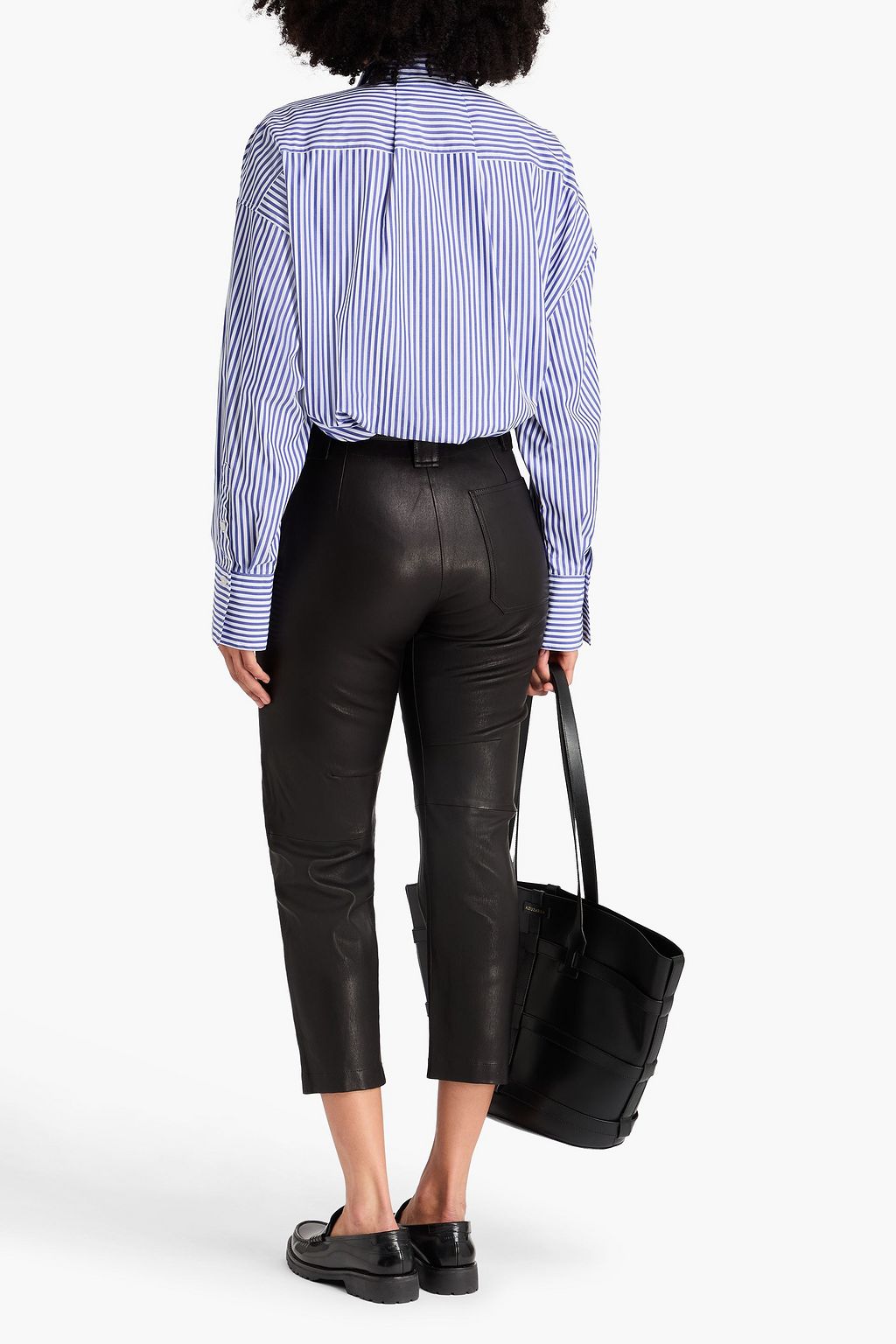 RAG & BONE Leyton cropped leather tapered pants
