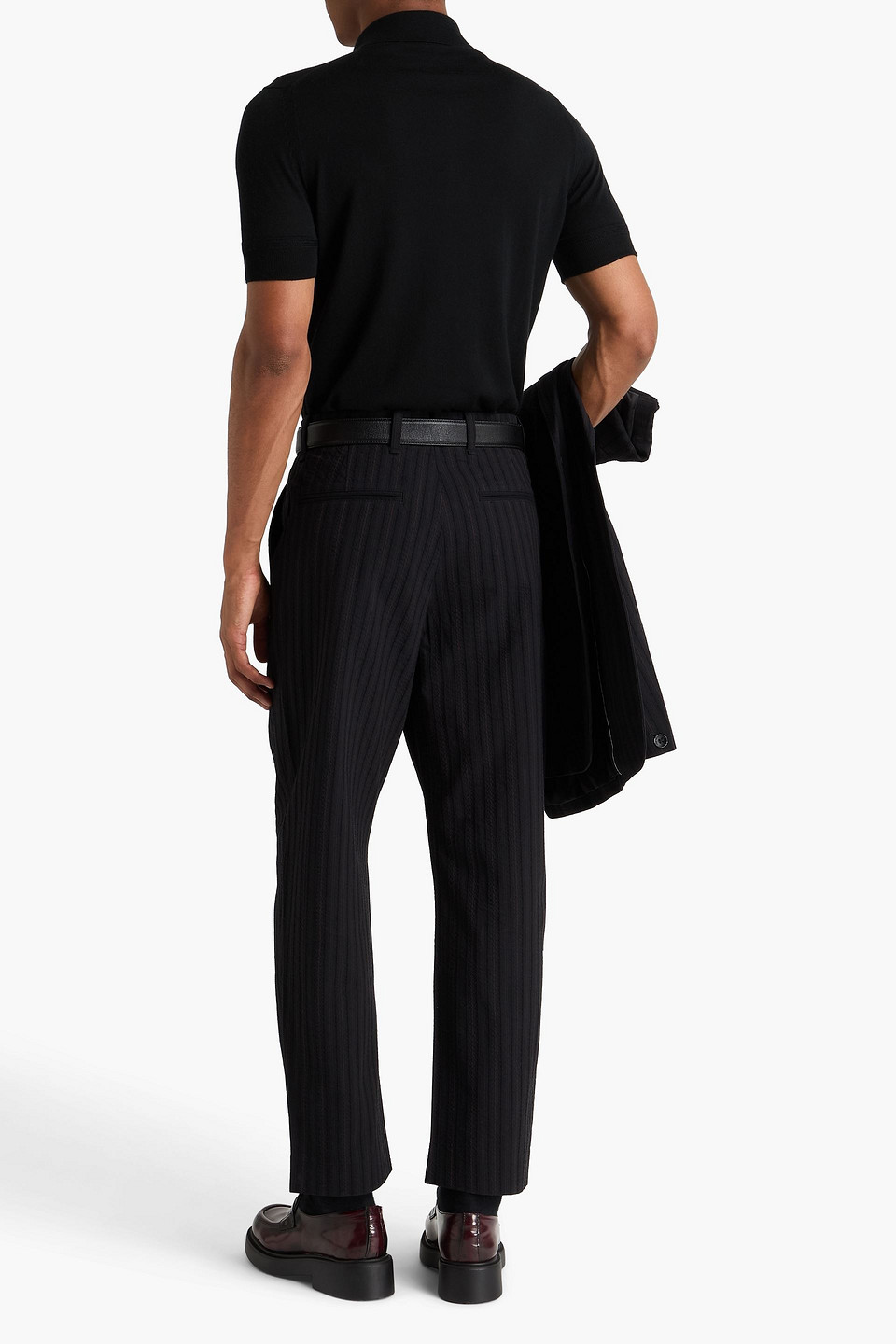  Rag & Bone - Gestreifte Anzughose „shift“ Aus Jacquard Aus Einer Baumwoll-seidenmischung - Schwarz - 30 