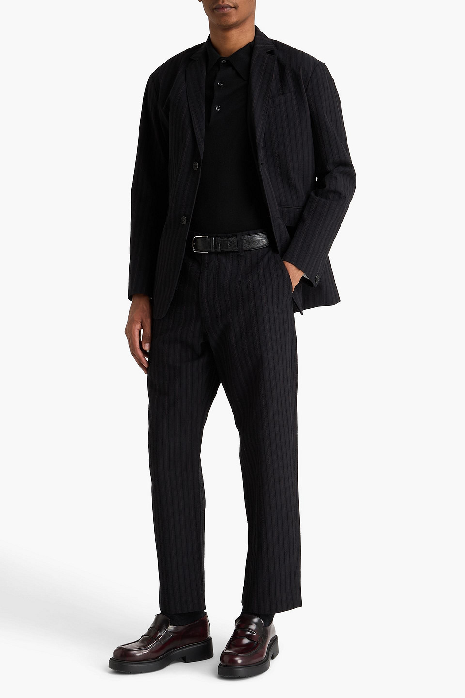  Rag & Bone - Gestreifte Anzughose „shift“ Aus Jacquard Aus Einer Baumwoll-seidenmischung - Schwarz - 30 