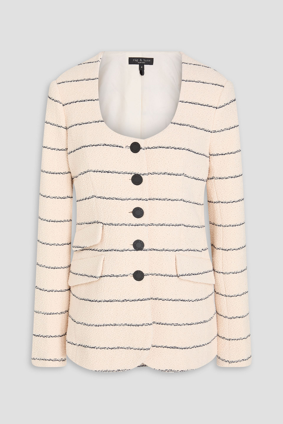 Rag & Bone Roslyn Striped Cotton-tweed Blazer In White