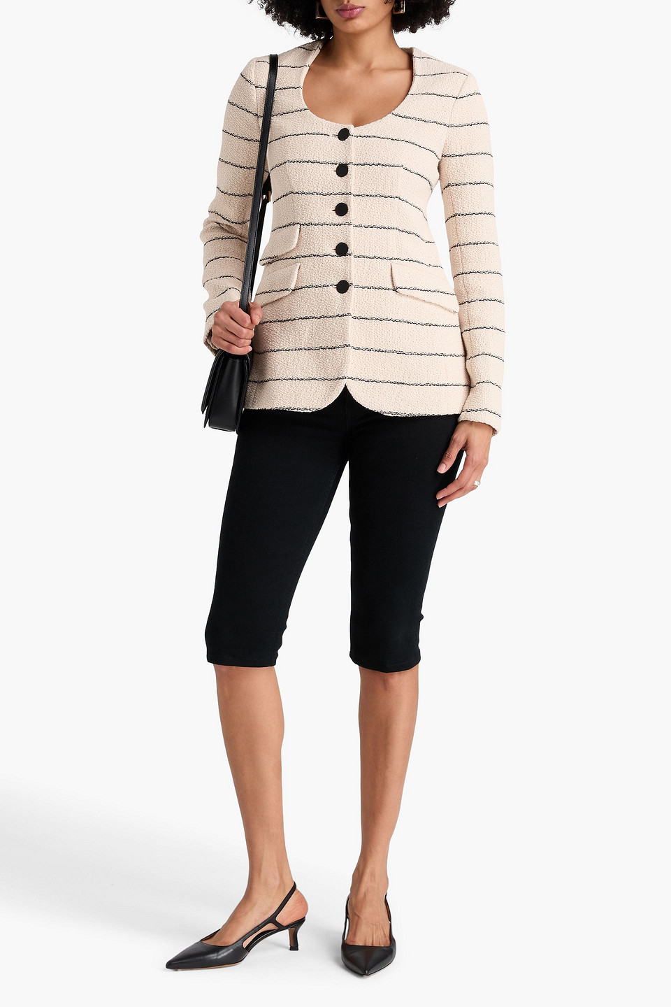 Rag & Bone Roslyn Striped Cotton-tweed Blazer In White