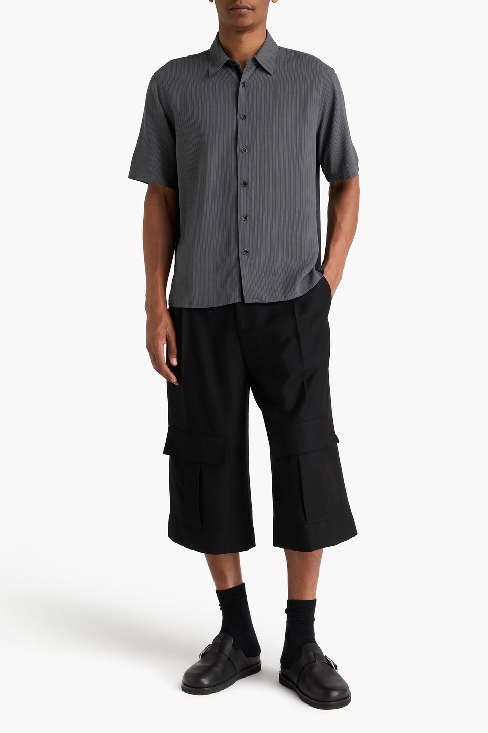  Rag & Bone - Dalton Striped Jacquard Shirt - Gray - S 