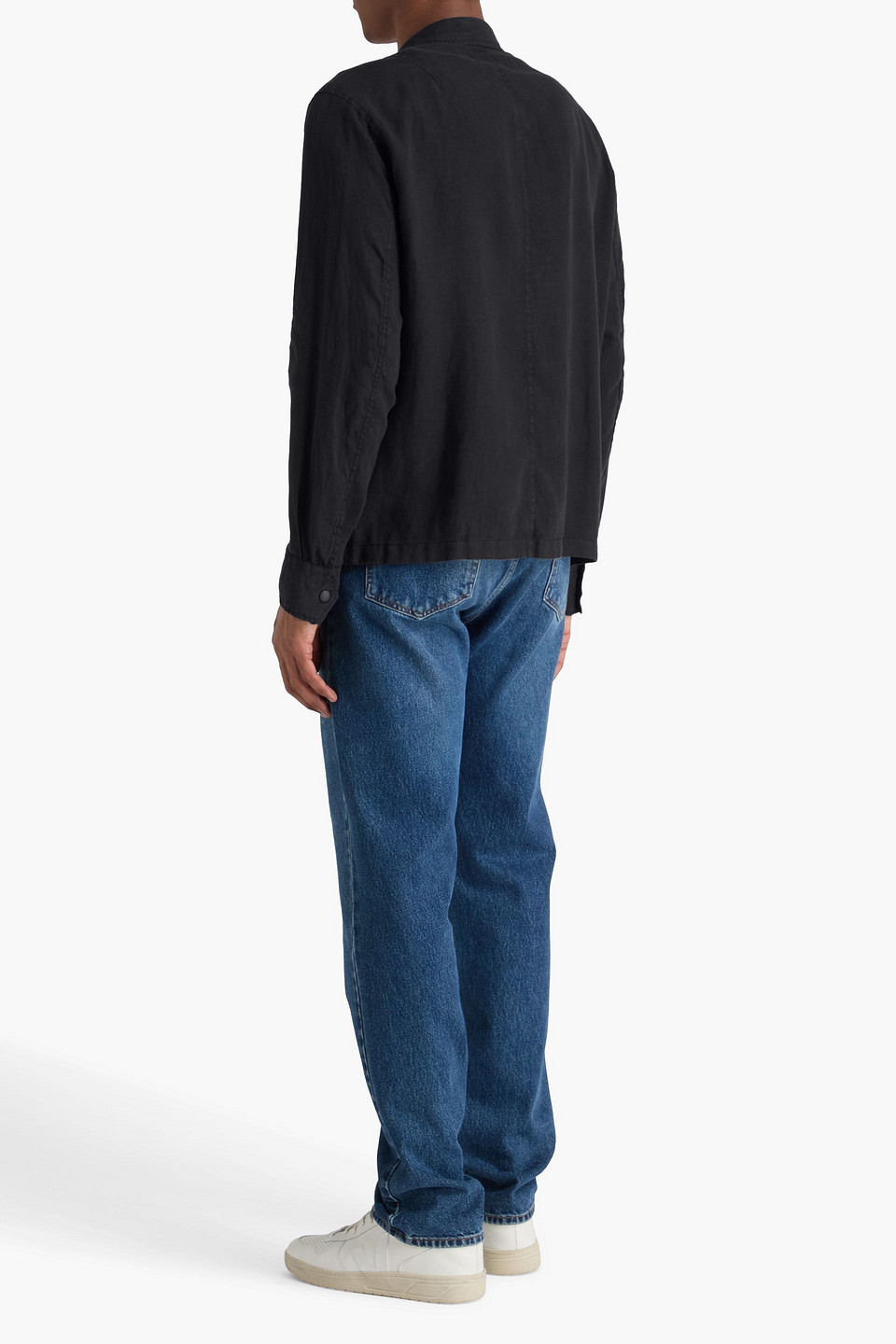  Rag & Bone - Angus Linen Overshirt - Black - L 