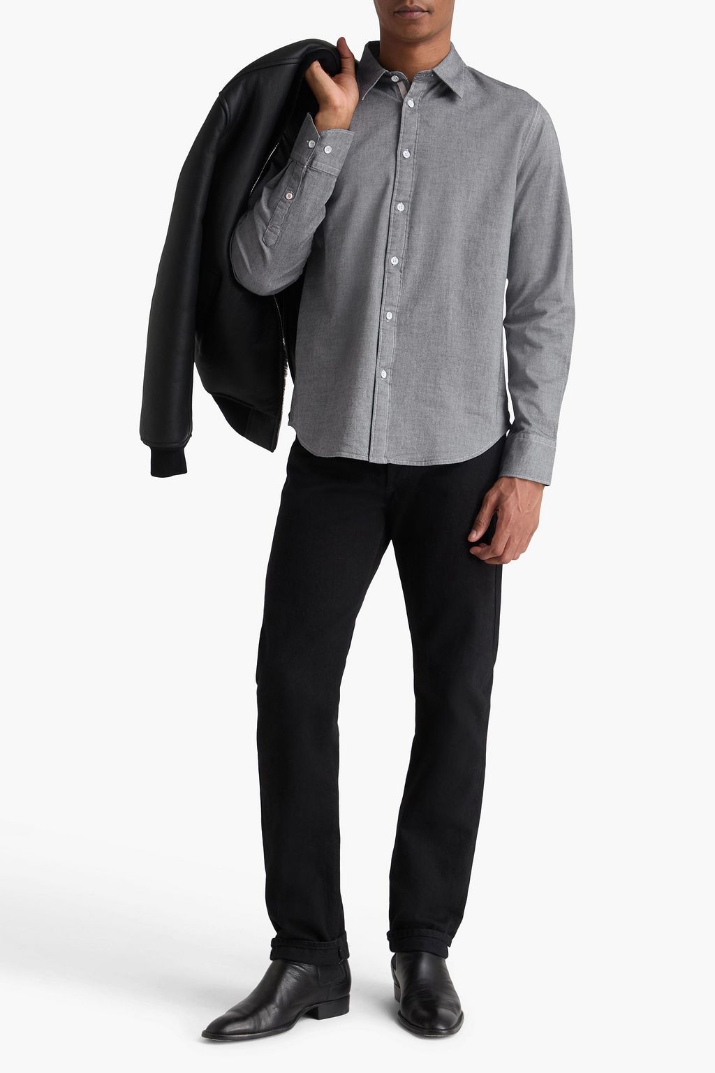 RAG & BONE Tomlin cotton-blend piqué shirt