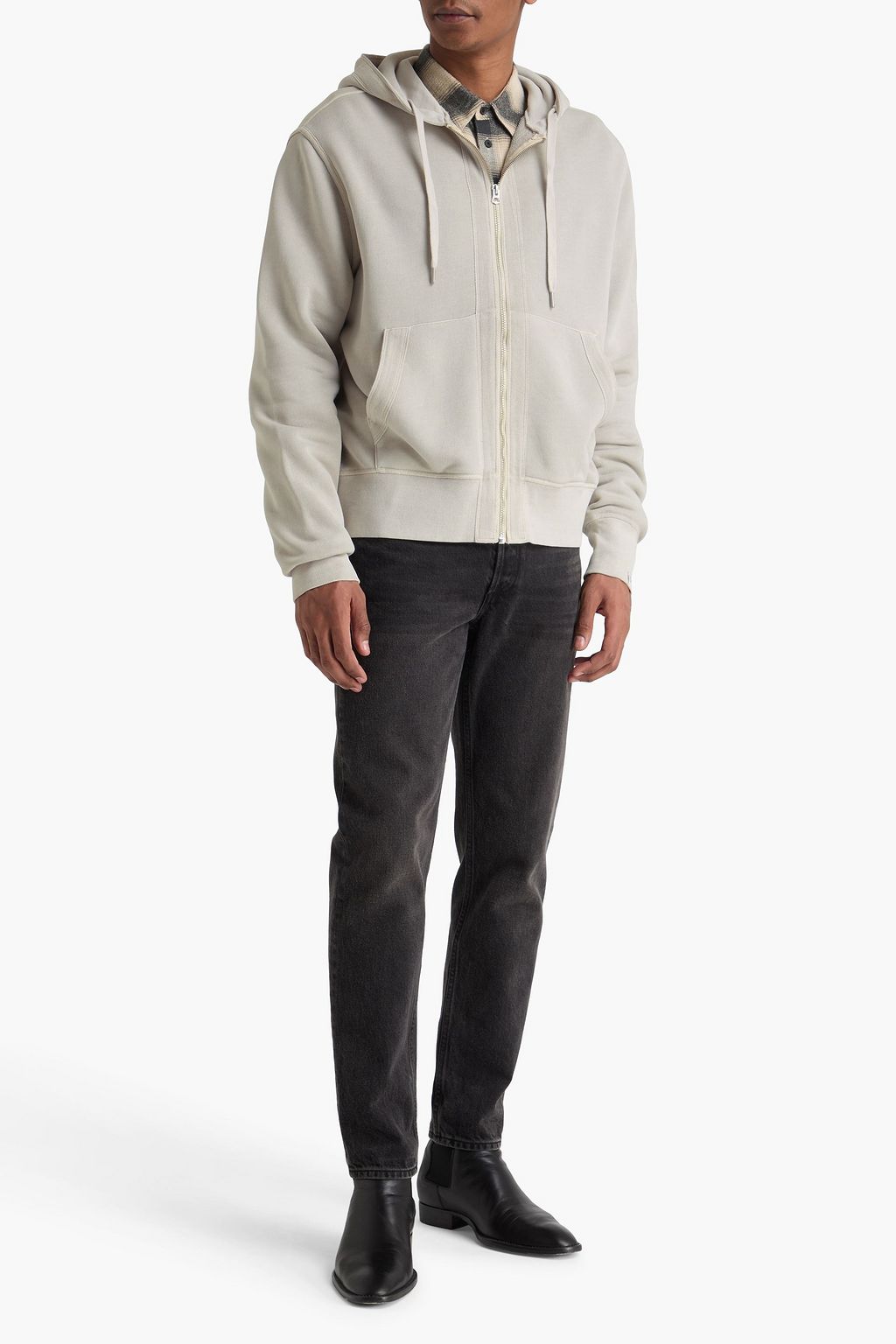 RAG & BONE Carlin French cotton-blend terry zip-up hoodie
