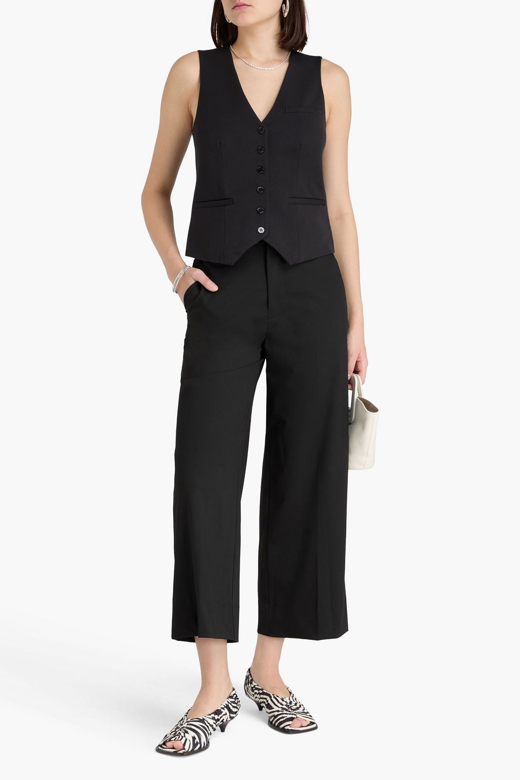 STAUD Prince cropped twill straight-leg pants