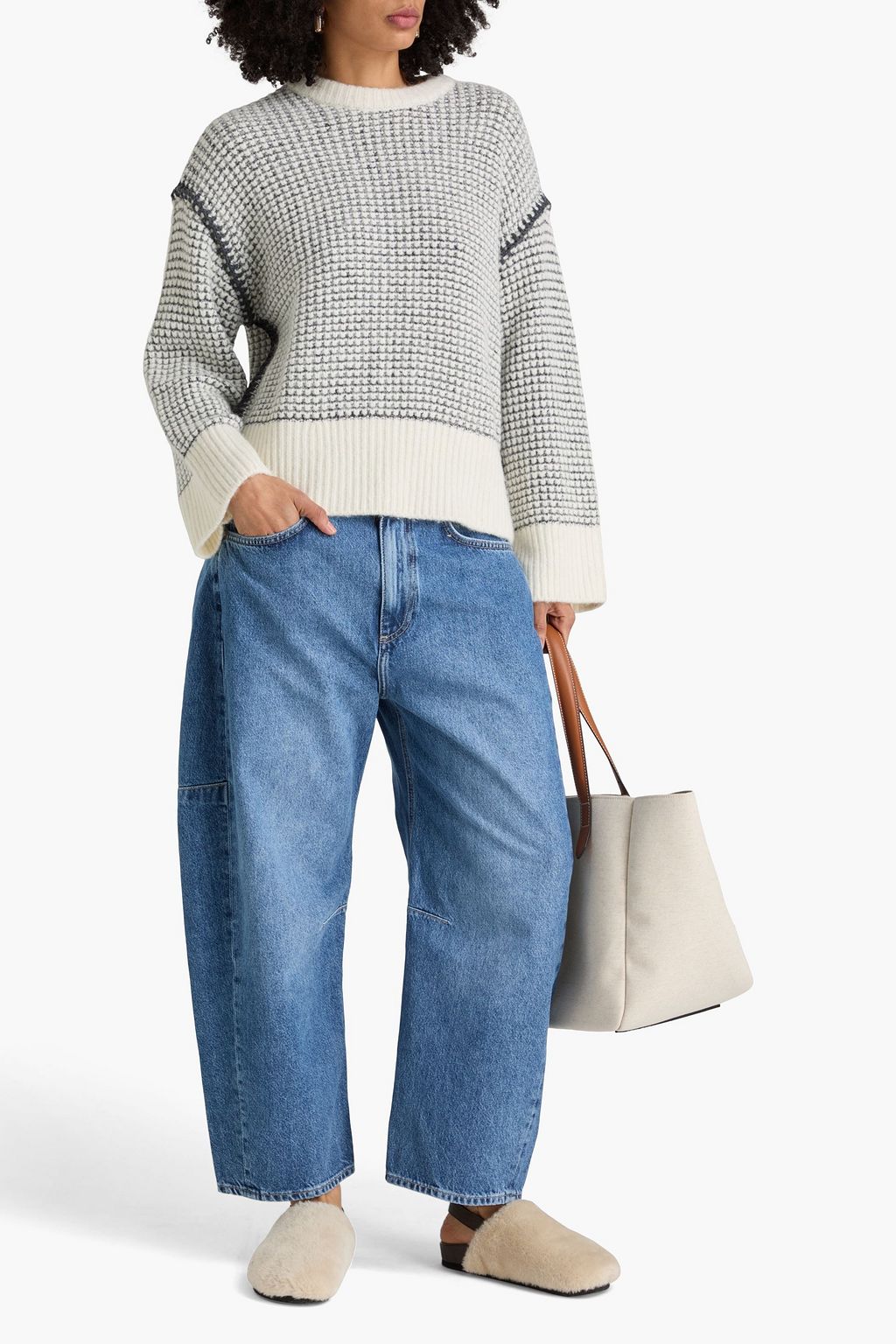 RAG & BONE كنزة رياضية "كاتي" من نسيج بحبكة وافل