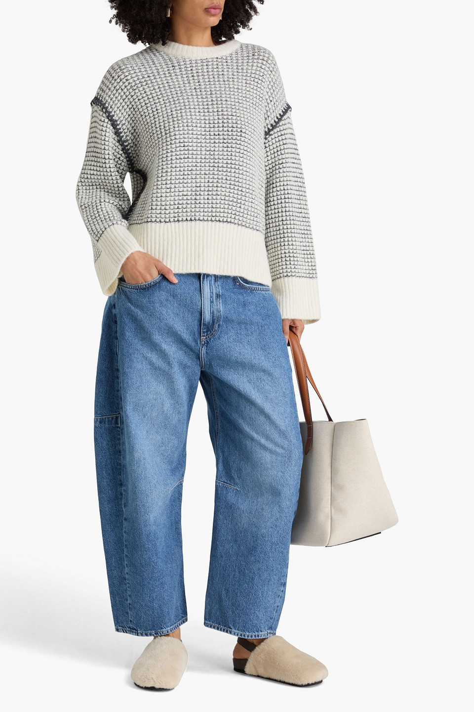  Rag & Bone - Katie Waffle-knit Sweater - White - Xxs 