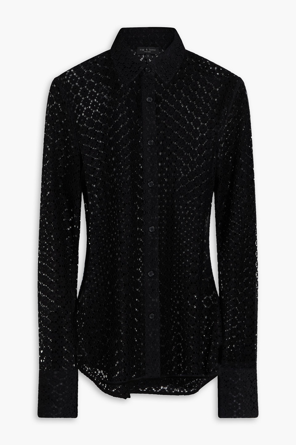 Rag & Bone Yvette Corded Lace Shirt In Black