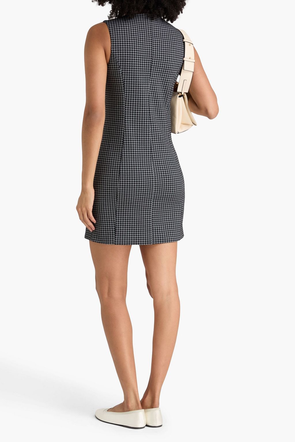 RAG & BONE فستان قصير "إيرينا" من نسيج محبوك بنقشة هاوندز توث