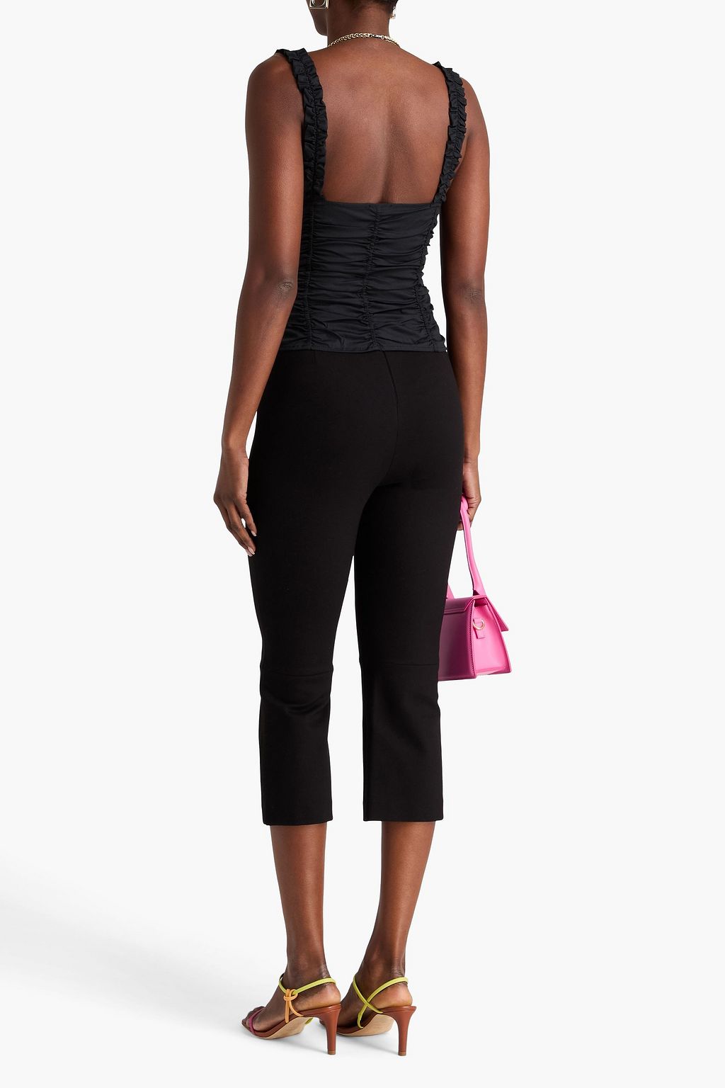 STAUD 러플 장식 코튼 혼방 탑