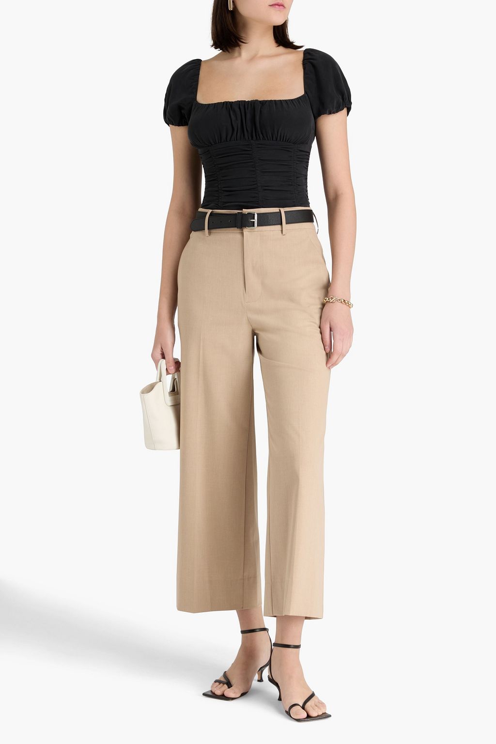 STAUD Elba silk crepe de chine top