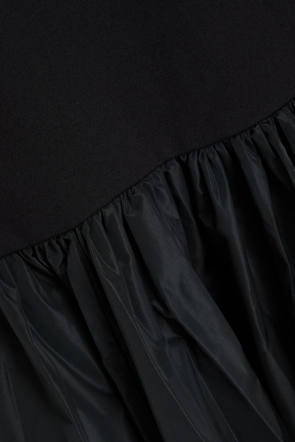 STAUD Hawthorne fluted jersey-paneled taffeta maxi skirt
