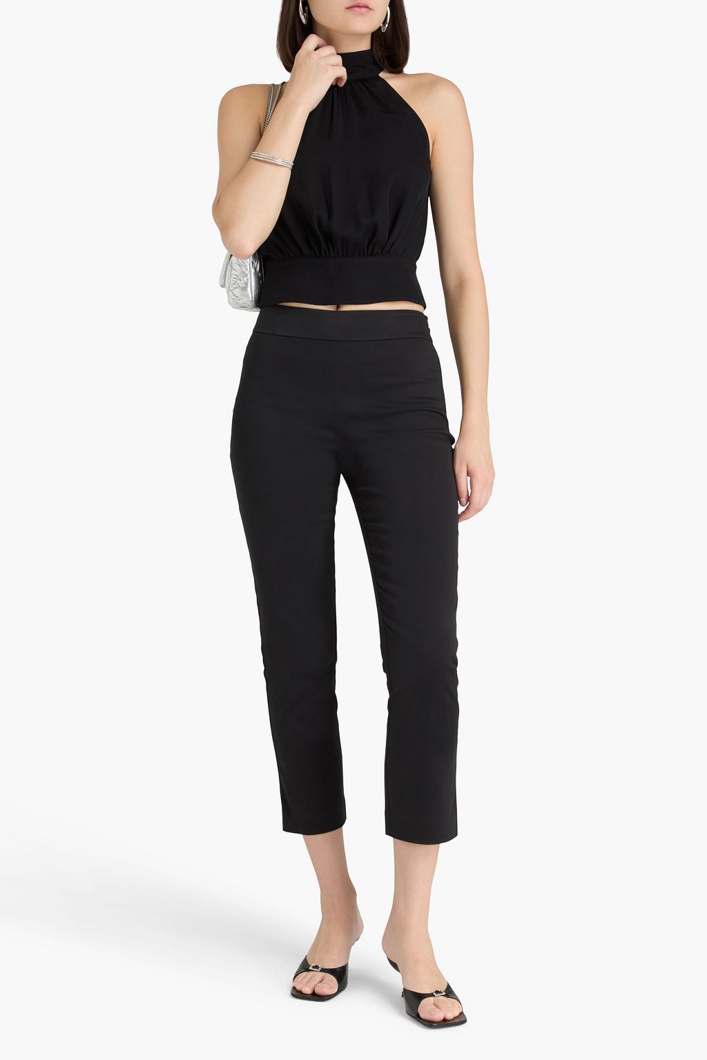 STAUD Hunter cropped cotton-blend twill tapered pants