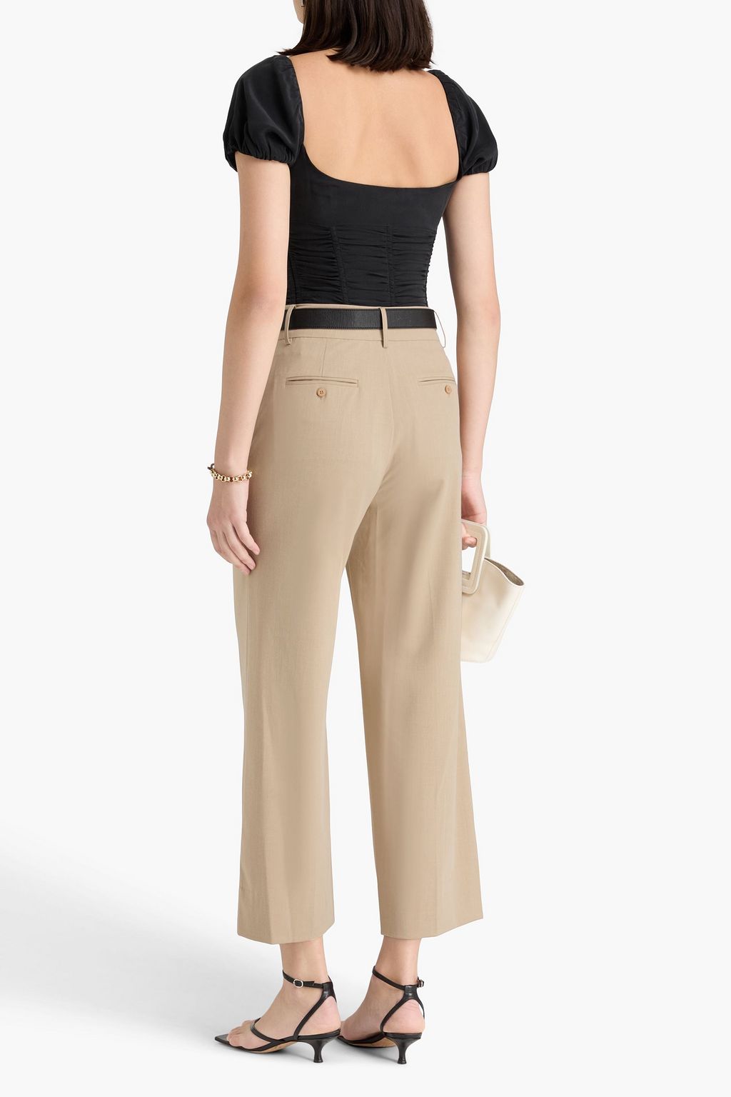 STAUD Prince cropped twill straight-leg pants